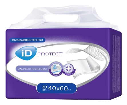 Купить Пеленки одноразовые впитывающие iD Protect 40*60 (30шт)