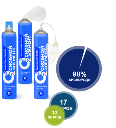 Купить Баллончик кислородный "Основной элемент" 13, 17 л.