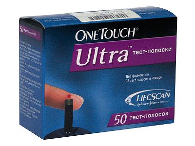 Тест-полоски Ван Тач Ультра 50 штук (OneTouch Ultra)