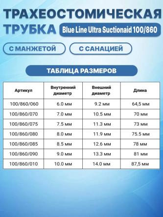 Купить Трахеостомическая трубка Portex Blue Line Ultra Suctionaid с каналом для санации 100/860