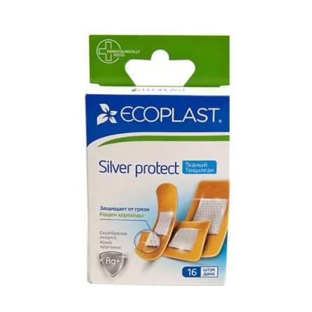 Купить Пластырь фиксирующий с ионами серебра 16шт/уп 3 размера SILVER PROTECT Ecoplast на тканевой основе