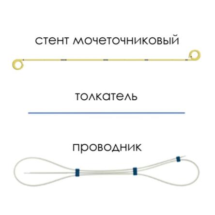 Купить Мочеточниковый стент c покрытием Urotech Yellow Star двухпетлевой  универсальная длина 22-30 см