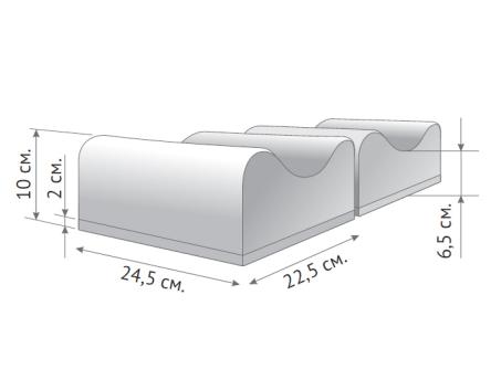 Купить Подушка под ноги OrtoCorrect 2 блока 24.5*22.5 см валики 10-12 см
