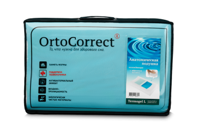 Подушка анатомическая с охлаждающим эффектом OrtoCorrect Termogel