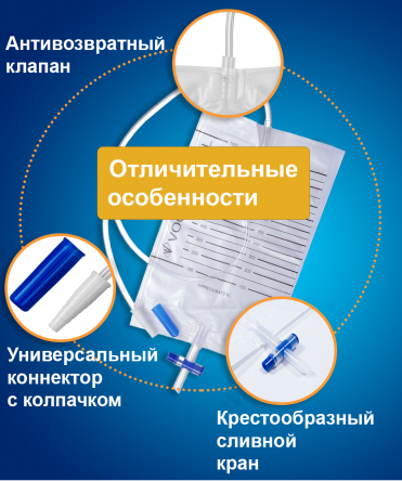 Купить Мочеприемник Vogt Medical ножной носимый с креплением на ноге 750 мл с крестовым краном