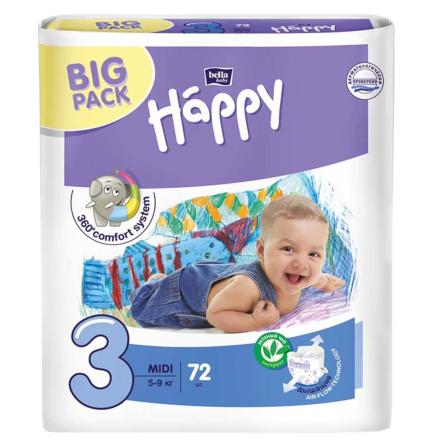 Купить Подгузники Bella baby Happy MIDI,  72 шт. (5-9 кг)