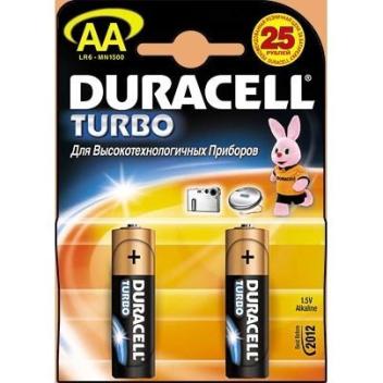 Элемент питания (батарейка) Duracell LR6-2BL Turbo AA 2шт.