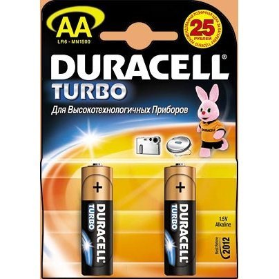 Купить Элемент питания (батарейка) Duracell LR6-2BL Turbo AA 2шт.